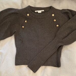 Veronica Beard Cashmere Sweater with Gold Button Details
